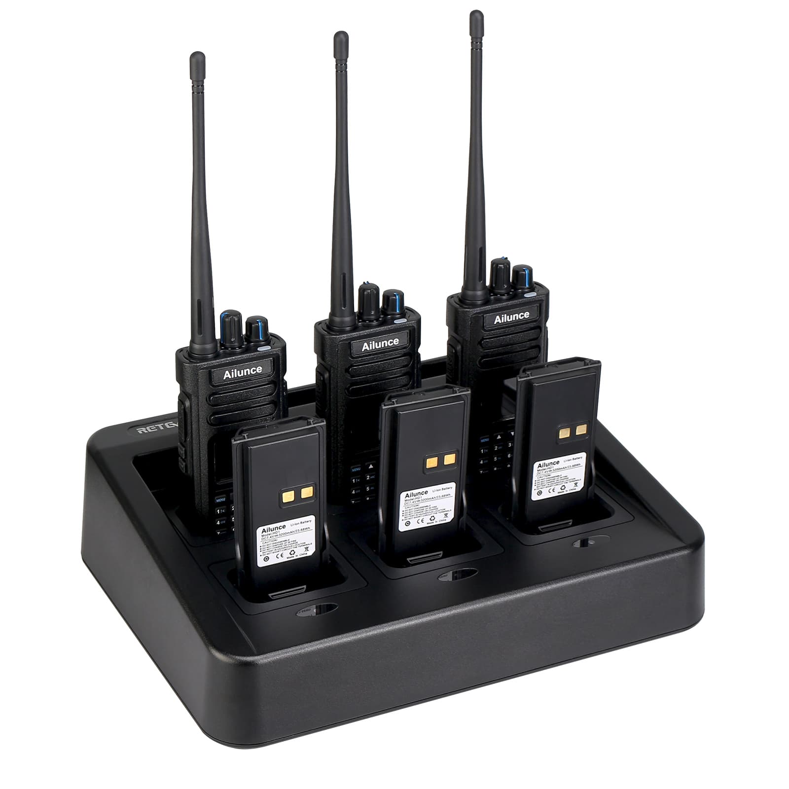 6 Pack Ailunce HD1 DMR Amateur Radio With Multi Unit Charger